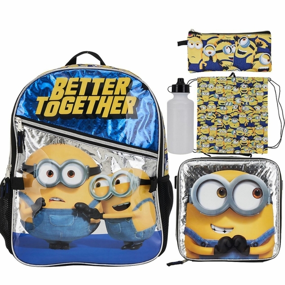 NWT MINIONS Rise of Gru Officially Licensed Despicable Me 5 Piece Backpack Set - Picture 6 of 15